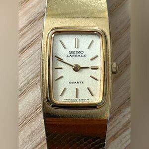 Seiko Lassale Rare Vintage Luxury Ladies Watch Gold Bracelet Case Dial Hands